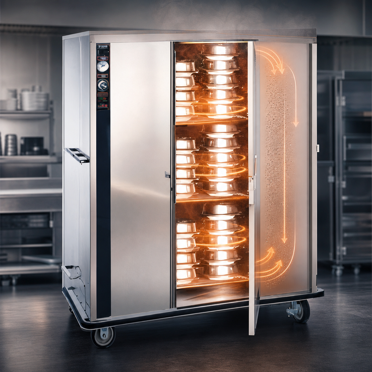 Product image #4 for FWE P-Series P-180-XL Mobile Electric Banquet Cart Holding Cabinet, 150-180 Covered Plate Capacity