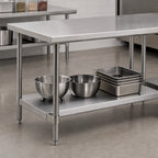 Thumbnail image #3 for John Boos SSK4-4884 Stainless Steel Work Table Undershelf, 84 x 48 Inches, 14 Gauge, 300 Series