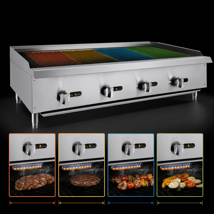 Product image #4 for General 48-Inch Natural Gas Countertop Char-Rock Charbroiler