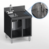 Thumbnail image #3 for CHOICE 24-Inch Stainless Steel Underbar Hand & Dump Sink Cabinet with Right Drainboard and Chemical Storage