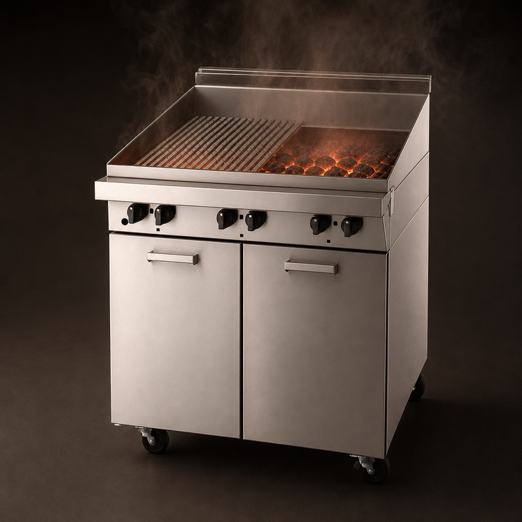Product image #3 for Garland Master Series 24-Inch Modular Gas Charbroiler with Briquettes and Flat/Tilt Grates