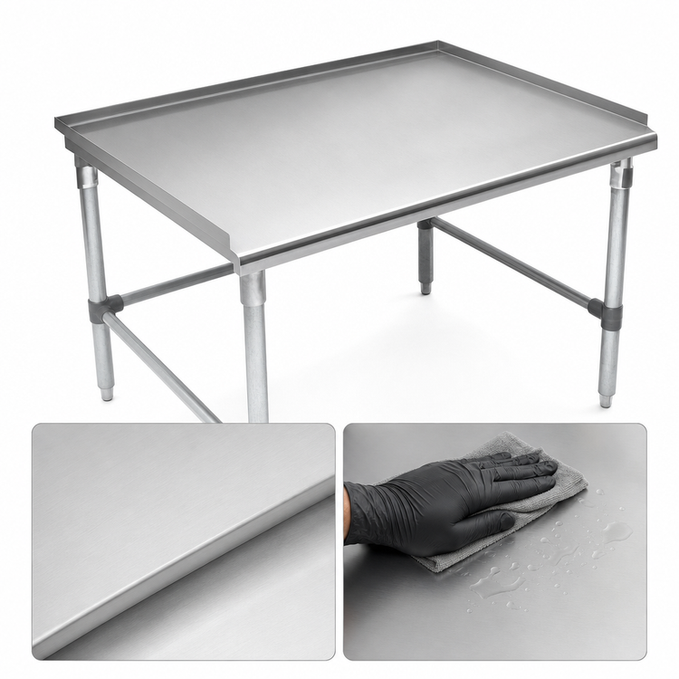 Product image #3 for John Boos 18" x 36" x 24" Stainless Steel Equipment Stand with 1-1/2" Up-Turn