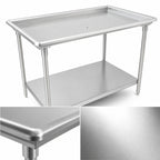 Thumbnail image #3 for John Boos DST6-3073SSW Dish Sorting Table, 72-7/8"W x 30-3/8"D, 16-Gauge 300 Series Stainless Steel, Raised Edge, Open Undershelf