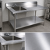 Thumbnail image #3 for John Boos 72-Inch Stainless Steel Prep Sink Table with Left Sink, 5-Inch Backsplash, and Undershelf