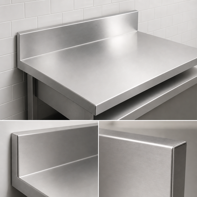 Product image #4 for John Boos 48-Inch x 25-Inch Stainless Steel Countertop with 6-Inch Boxed Backsplash