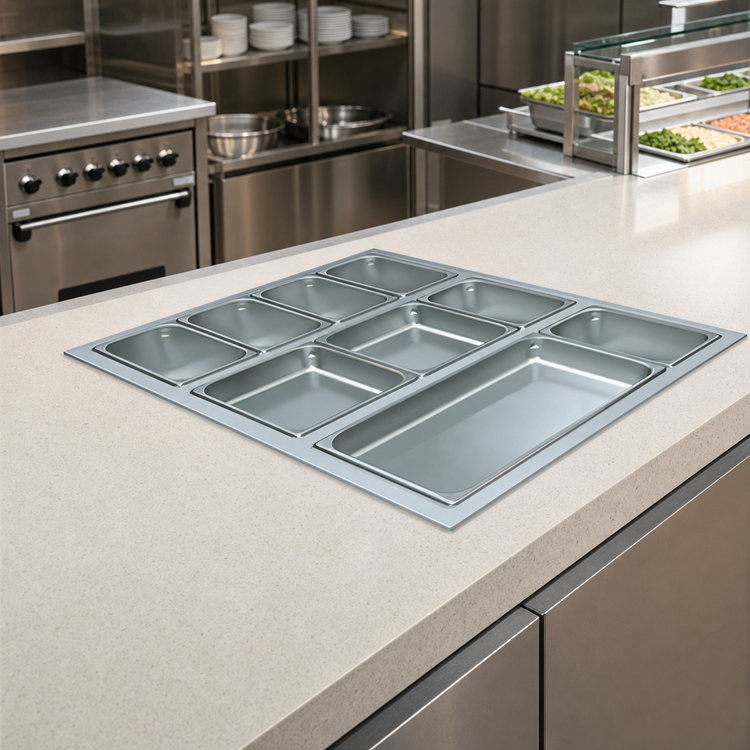Product image #3 for Hatco HWBI43-5MA Drop-In Modular/Ganged Heated Well, 5-Pan 4/3-Size, Manifold Drain, Auto-Fill
