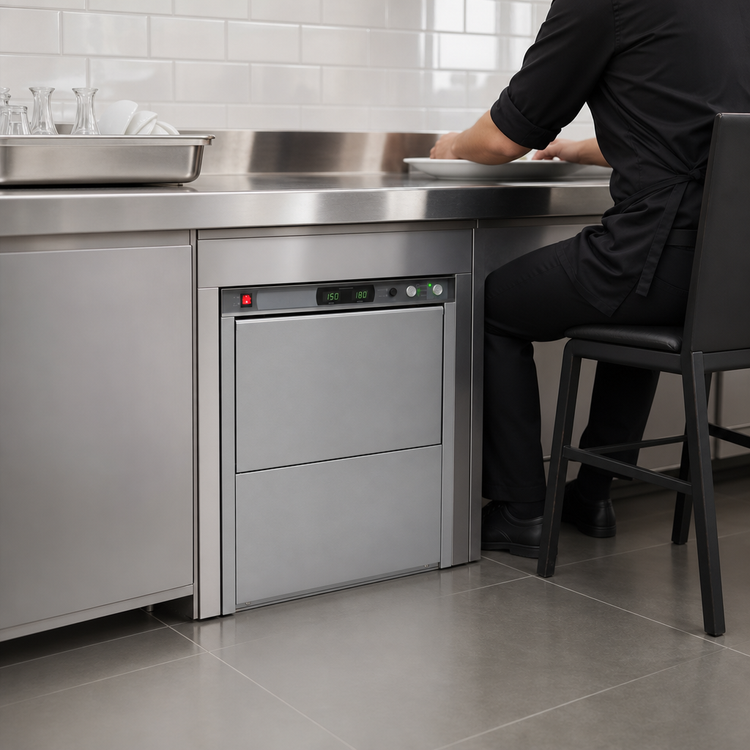 Product image #3 for Champion ADA-Compliant 24-Inch High-Temperature Undercounter Dishwasher with Booster, Dry Assist, and Pumped Drain