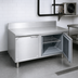 Thumbnail image #3 for La Rosa Three-Section Reach-In Work Top Freezer Base for Remote Refrigeration, 66 Inch L x 23-28 Inch D