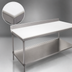 Thumbnail image #3 for Advance Tabco Poly-Vance 84 Inch x 24 Inch Poly Top Work Table with Stainless Steel Undershelf and 6 Inch Backsplash