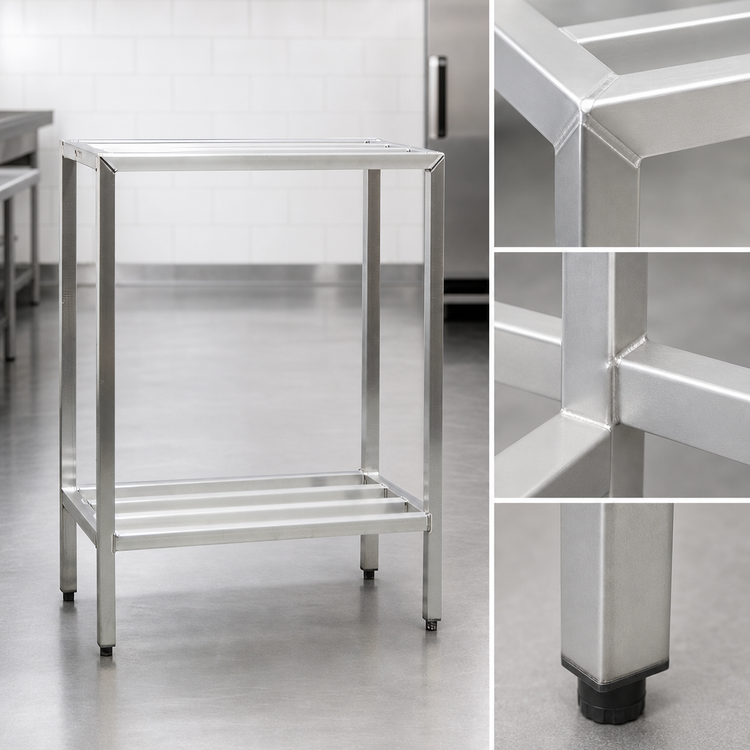 Product image #3 for New Age H.D. Series All-Welded Heavy-Duty 2-Shelf Aluminum Shelving Unit, 60" W x 20" D x 48" H