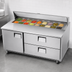 Thumbnail image #3 for Everest Refrigeration Two-Section Sandwich Prep Table with 1 Door, 2 Drawers, 18-Pan Top, 71-1/8-Inch Wide