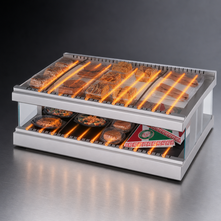 Product image #3 for Hatco Glo-Ray® Designer Horizontal Countertop Display Warmer with Heated Glass Shelf, 39-Inch, 1 Shelf