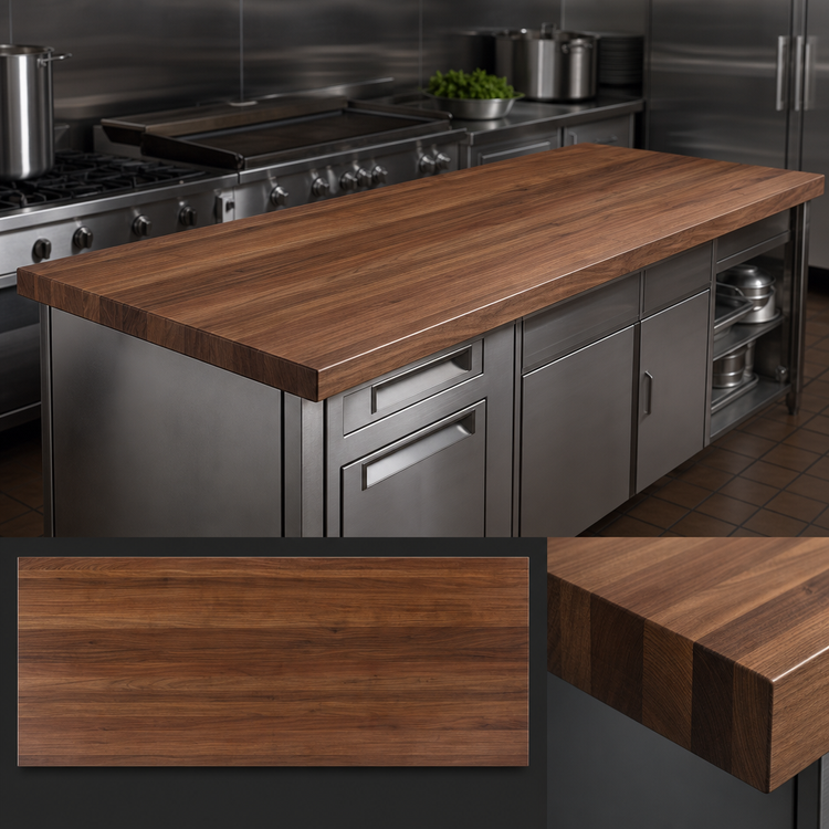 Product image #3 for Boos Block American Black Walnut Edge Grain Kitchen Countertop, 144 x 32 x 2-1/4 Inches