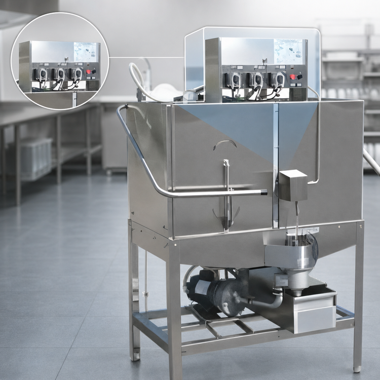 Product image #3 for American Dish Service 5CD-LF Double Rack Corner Low Temp Chemical Sanitizing Door-Type Dishwasher