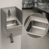 Thumbnail image #3 for Advance Tabco 7-PS-58 Skirted Wall Mounted Stainless Steel Hand Sink, 9 x 9 x 5 Bowl, with Knee Valve and Side Splashes