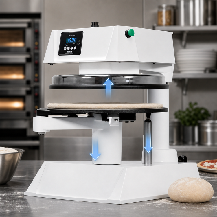 Product image #3 for Apex Pro X1 Countertop Automatic Hydraulic Pizza Dough Press, Up to 18-Inch Diameter, Heated Upper Platen