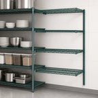Thumbnail image #3 for Eagle Group Valu-Gard A4-74-1830VG 4-Tier Add-On Wire Shelving Unit, 30 x 18 x 74 Inches, Green Epoxy