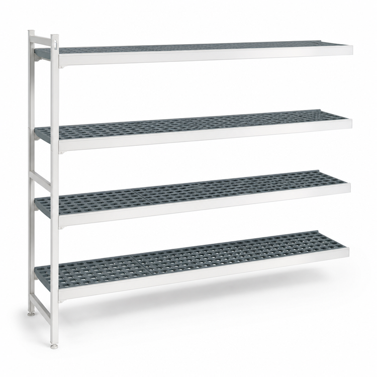 Product image #3 for Fermostock 4-Tier Polymer Shelving Expansion Kit, 64" W x 22" D x 83" H