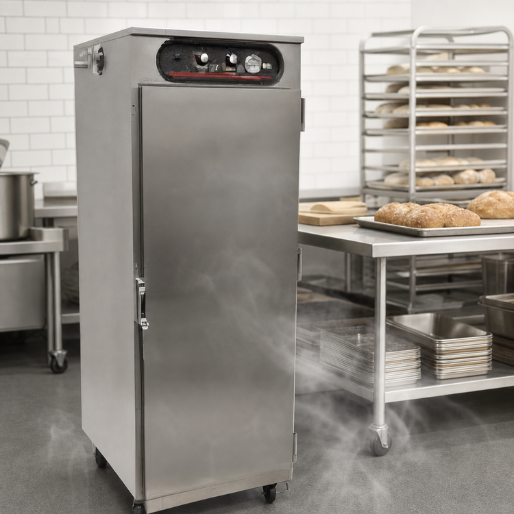 Product image #3 for hotLOGIX HL6-14 3/4-Height 1-Compartment Humidified Heated Holding Cabinet, Solid Door, Aluminum, 28 Hotel Pan / 14 Sheet Pan Capacity