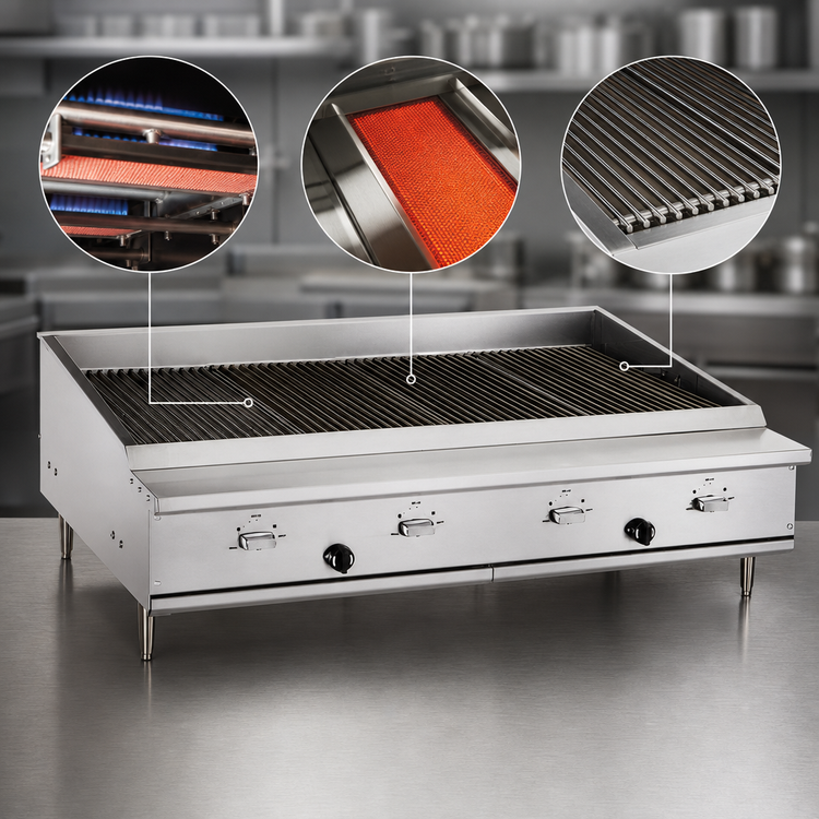 Product image #3 for Vulcan IRX Technology VTEC25 Countertop Gas Infrared Charbroiler, 25-1/2 Inch, 2 Burners