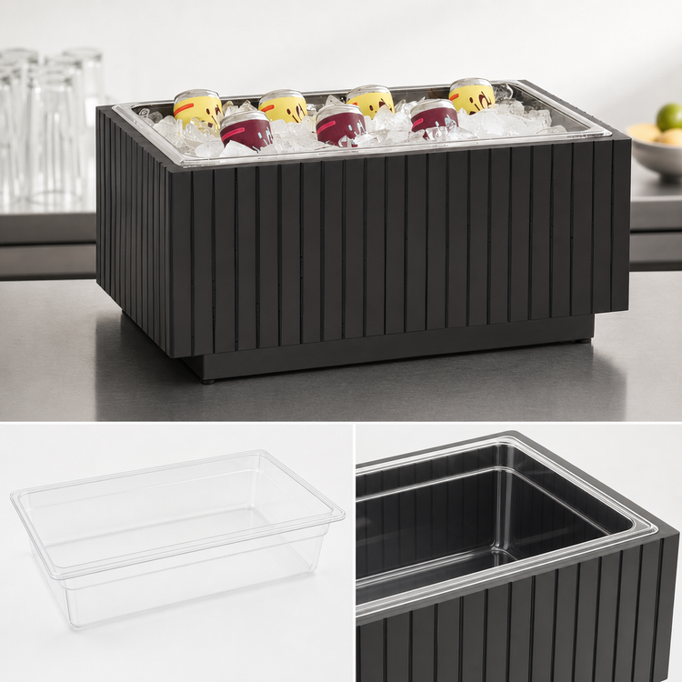 Product image #4 for Brooklyn Rectangular Wood Ice Housing with Clear Polycarbonate Pan and Liner