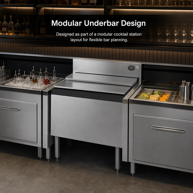 Product image #3 for Perlick Top Shelf TSD48IC10 48-Inch Modular Underbar Ice Bin/Cocktail Unit with 10-Circuit Cold Plate