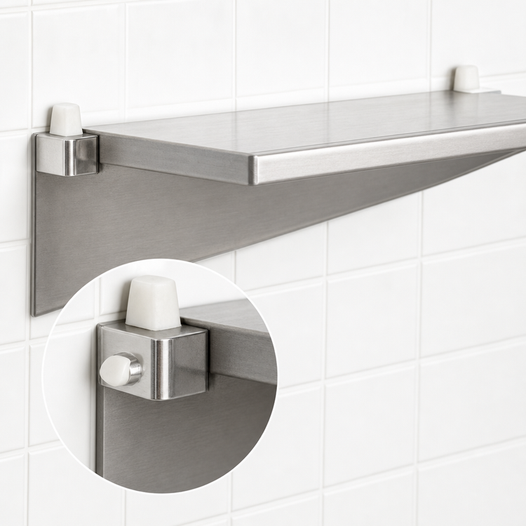 Product image #3 for Eagle Group Single-Knob Left Shelf Bracket for Cantilevered Shelving, 14 Inch, Stainless Steel