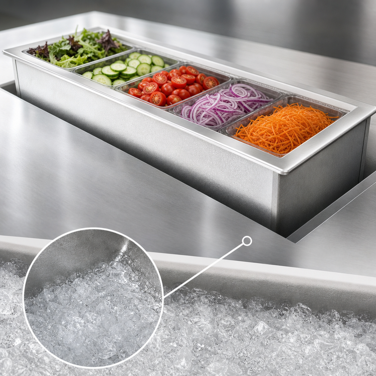Product image #3 for La Rosa 5-Pan Size Drop-In Ice-Cooled Cold Pan