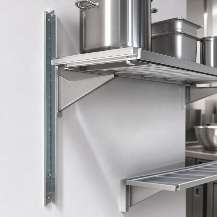Product image #3 for Eagle Group 120-Inch Aluminum Wall-Mounted Cantilever Shelving Standard Upright