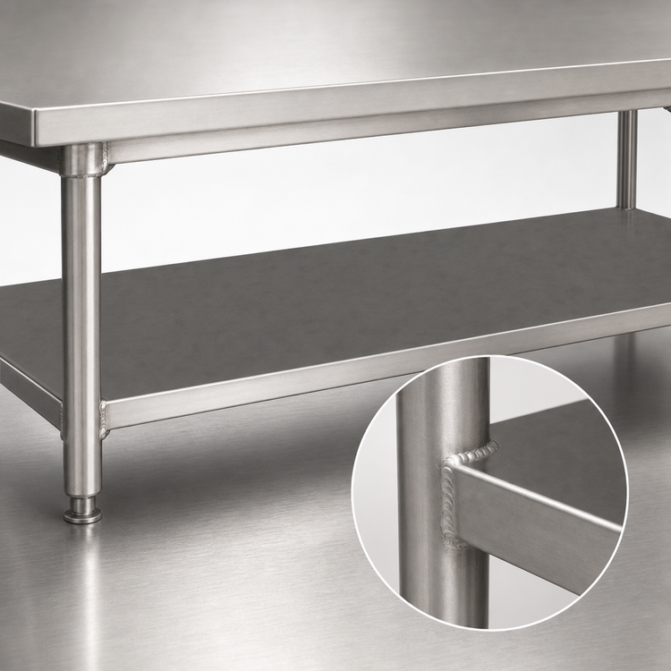 Product image #3 for John Boos 108-Inch Welded Stainless Steel Intermediate Shelf for Enclosed Base Work Tables