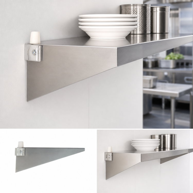 Product image #3 for Eagle Group 24-Inch Left Single-Knob Stainless Steel Shelf Bracket for Cantilevered Shelving