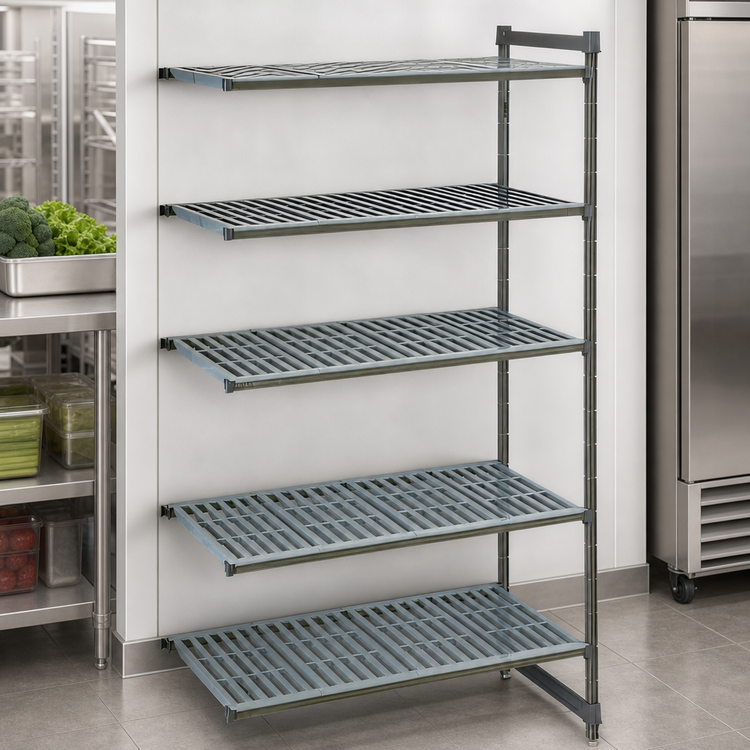 Product image #3 for Cambro Camshelving Basics Plus 18" x 48" x 72" 5-Tier Vented Polymer Add-On Shelving Unit