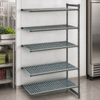 Thumbnail image #3 for Cambro Camshelving® Basics Plus CBA184872V5580 5-Tier Vented Polymer Add-On Shelving Unit, 18" x 48" x 72", Brushed Graphite