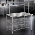 Thumbnail image #3 for Eagle Group AdjusTable T2448EBW-1 Stainless Steel Work Table with Adjustable Overshelf and Two Undershelves, 48 x 24 x 54.5 Inches