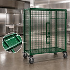 Thumbnail image #6 for Metro Super Erecta SEC53LK3 Mobile Wire Security Cage with Aluminum Dolly, Green Epoxy Finish, 38-1/2 x 28-1/16 x 68-1/2 in.
