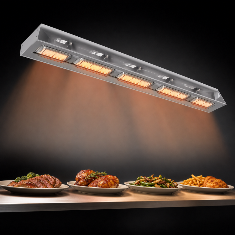 Product image #3 for Hatco Ultra-Glo 48-Inch Lighted Double Ceramic Infrared Strip Heat Lamp Foodwarmer