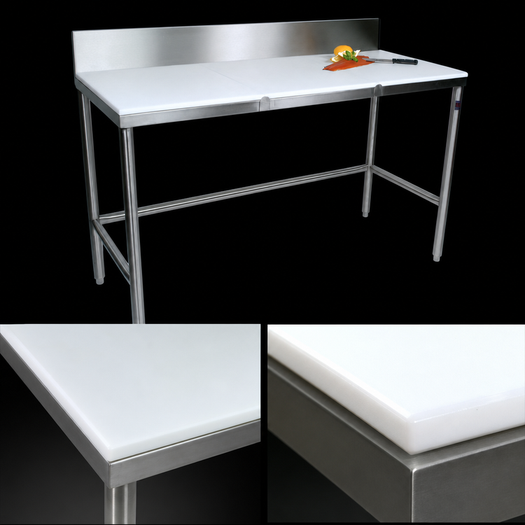 Product image #3 for John Boos TC099 48-Inch x 30-Inch Trimming Table with 3/4-Inch Reversible Poly Top and 6-Inch Backsplash