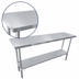 Thumbnail image #3 for Sapphire 72 Inch x 30 Inch Stainless Steel Flat Top Work Table with Galvanized Legs and Undershelf