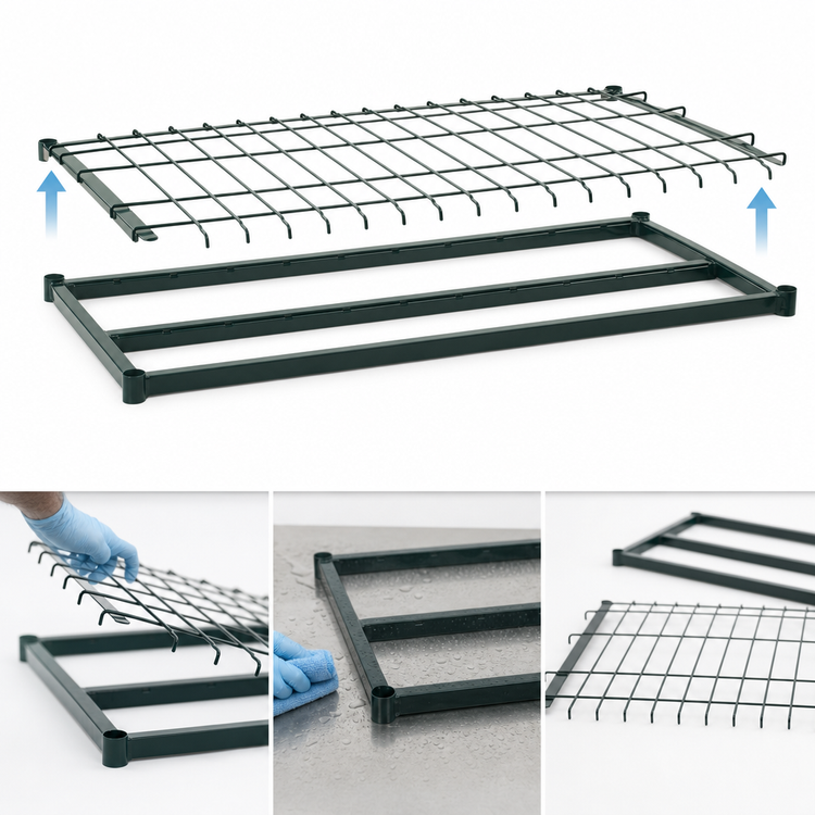 Product image #3 for Metro Super Erecta 60" x 18" Dunnage Shelf with Lift-Off Wire Deck