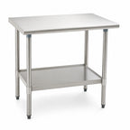 Thumbnail image #3 for Eagle Group Deluxe T2448SEB Stainless Steel Work Table, 48 x 24 in, 16-Gauge 300 Series Top, Adjustable Undershelf, Rolled Edge