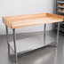 Thumbnail image #3 for John Boos Baker's Top Wood Work Table with Stainless Steel Undershelf, 120 x 24 Inches