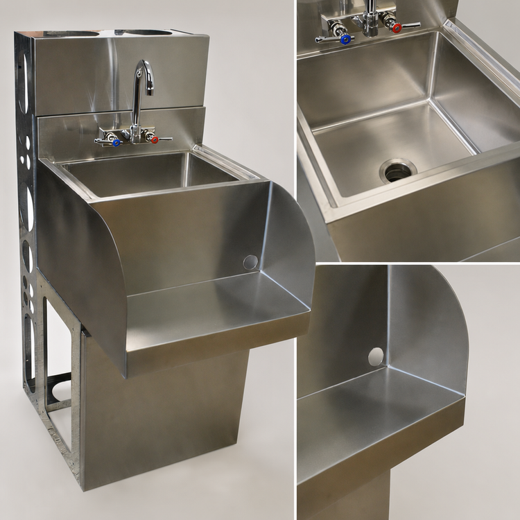Product image #3 for BK Resources Modular Underbar Blender Station with Dump Sink and Faucet, 18-Inch Wide, 304 Stainless Steel