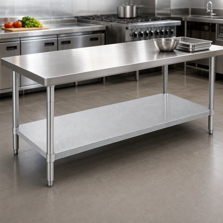 Product image #3 for 72-Inch x 30-Inch Galvanized Undershelf for Work Tables