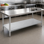 Thumbnail image #3 for Klinger's Trading SGUD3072 72-Inch x 30-Inch Galvanized Undershelf for Commercial Work Tables