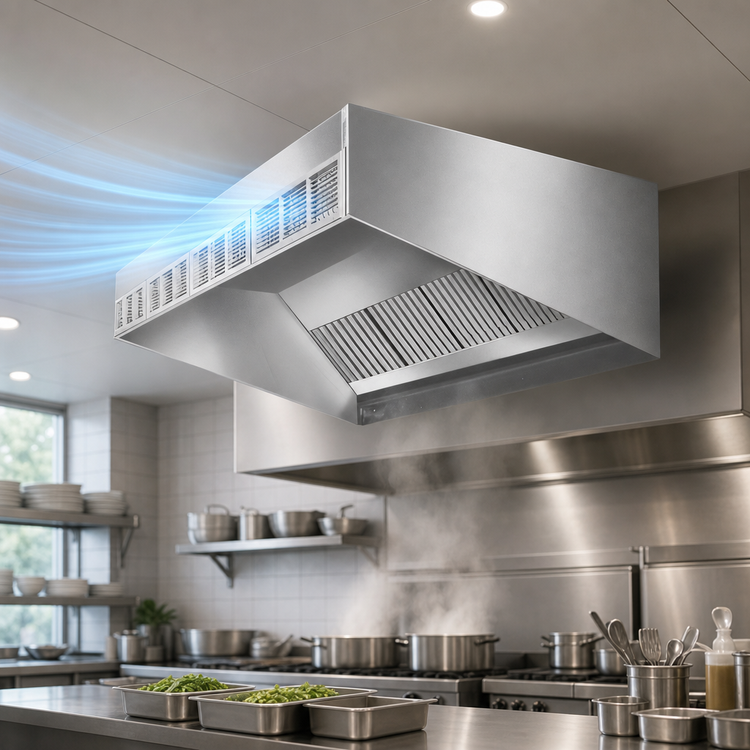 Product image #3 for SpecAir HESFA96-48 48" Short Front Make-Up Air Exhaust Hood