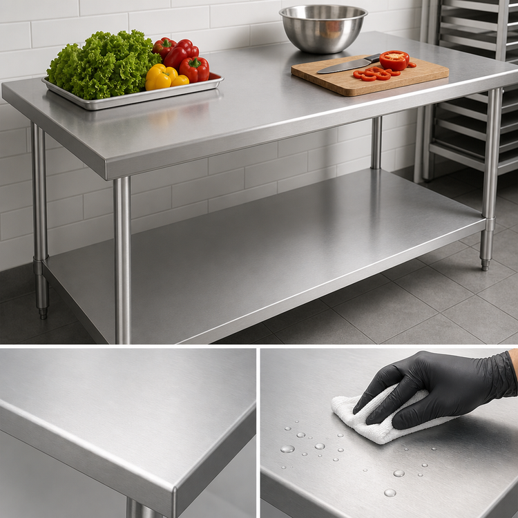 Product image #3 for Duke 48-Inch Stainless Steel Work Table with Undershelf
