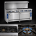 Thumbnail image #3 for Imperial Pro Series 72-Inch Gas Restaurant Range with 2 Open Burners, 60-Inch Griddle, Convection Oven, and Cabinet Base