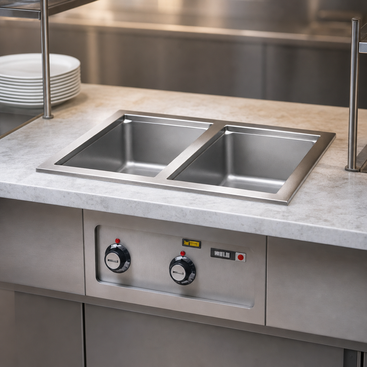 Product image #3 for Wells MOD-200 Built-In Electric Wet/Dry Hot Well with 2 Full-Size 12-Inch x 20-Inch Openings