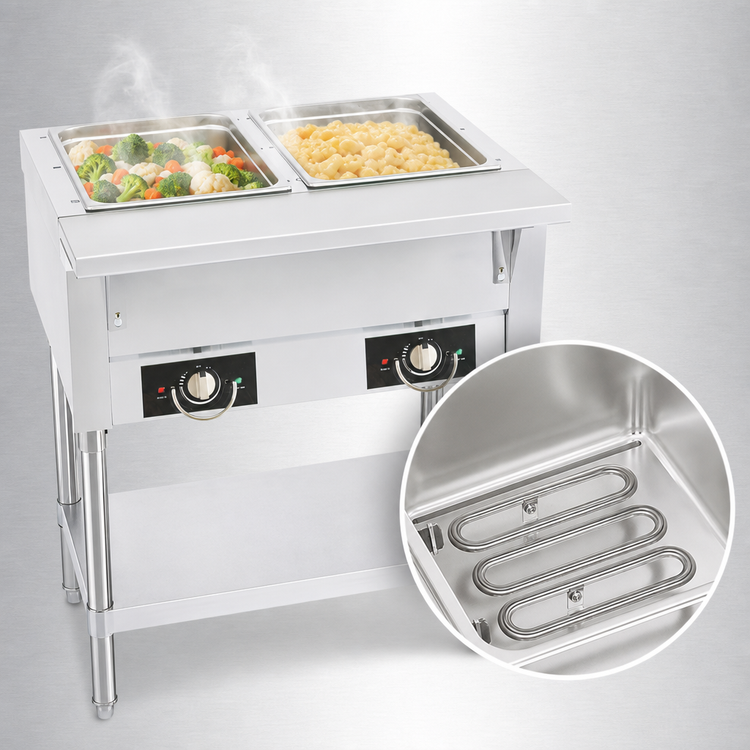 Product image #3 for Serv-Ware 2-Well Electric Steam Table with Open Wells, 115V