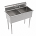 Thumbnail image #3 for Krowne Royal Series 2-Compartment Basin Sink with Splash-Mount Faucet and Drain, 39 Inch Wide, 304 Stainless Steel